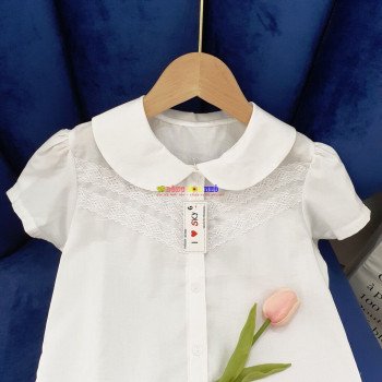 Áo sơ mi nơ ren  - A7255-1 size 6-10